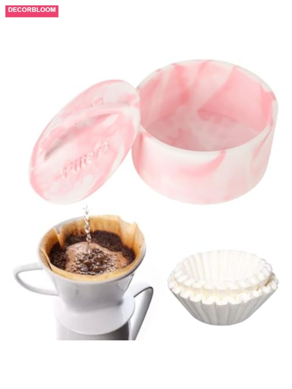 Coffee Filter Holder with Lid, Large Capacity Storage Dispenser for Counter, - Picture 6 of 6